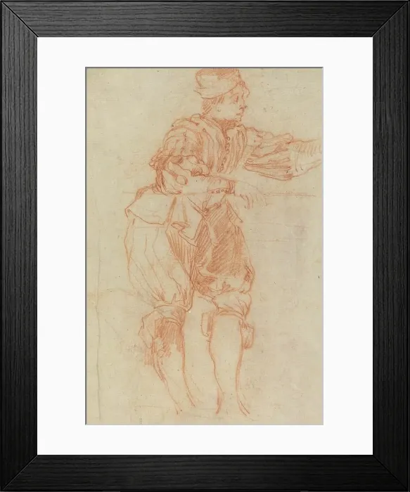 Framed Print : Man Leaning on a Rail [verso]. Creator: Matteo Rosselli