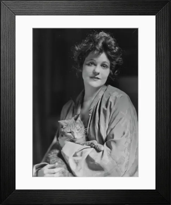 Framed Print : Pell, Miss, with Buzzer the cat, portrait photograph, 1916 Apr. 11. Creator: Arnold Genthe Framed Print : Pell, Miss, with Buzzer the cat, portrait photograph, 1916 Apr. 11. Creator: Arnold Genthe