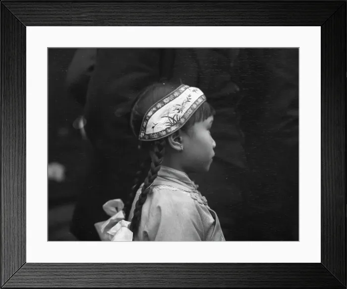 Framed Print : Little Plum Blossom, Chinatown, San Francisco, between 1896 and 1906. Creator: Arnold Genthe Framed Print : Little Plum Blossom, Chinatown, San Francisco, between 1896 and 1906. Creator: Arnold Genthe