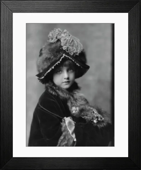 Framed Print : Unidentified girl, possibly daughter of Mrs. Newton McGovern, portrait photograph, 1913?. Creator: Arnold Genthe Framed Print : Unidentified girl, possibly daughter of Mrs. Newton McGovern, portrait photograph, 1913?. Creator: Arnold Genthe