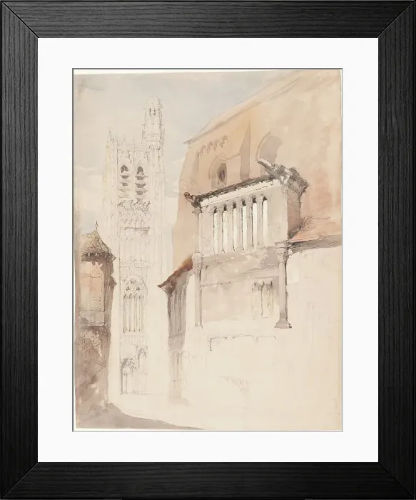 Framed Print : Tower of the Cathedral at Sens, c. 1845. Creator: John Ruskin Framed Print : Tower of the Cathedral at Sens, c. 1845. Creator: John Ruskin