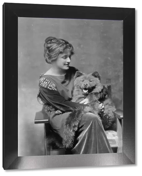 Troutman, Ivy, Miss, with dog, portrait photograph, 1914 July 16. Creator: Arnold Genthe