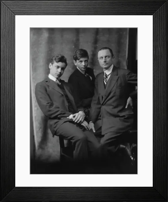 Framed Print : Burden, James A. Mr. and sons, portrait photograph, 1914 Mar. 31. Creator: Arnold Genthe Framed Print : Burden, James A. Mr. and sons, portrait photograph, 1914 Mar. 31. Creator: Arnold Genthe