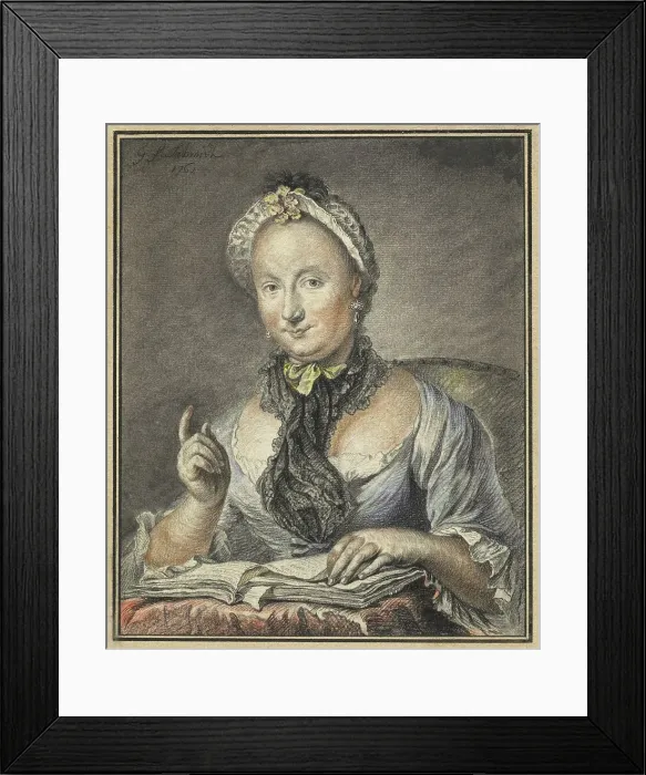 Framed Print : The Artist's Wife with a Book, 1752. Creator: Georg Friedrich Schmidt Framed Print : The Artist's Wife with a Book, 1752. Creator: Georg Friedrich Schmidt