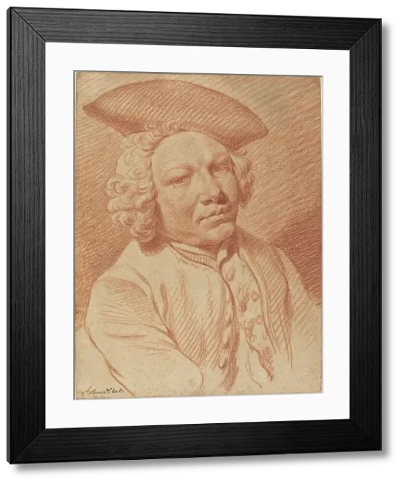Framed Print : Portrait of a Man in a Tricorn Hat. Creator: Georg Friedrich Schmidt Framed Print : Portrait of a Man in a Tricorn Hat. Creator: Georg Friedrich Schmidt