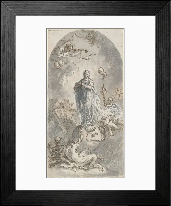 Framed Print : The Virgin of the Immaculate Conception (recto), 1764. Creator: Martin Johann Schmidt Framed Print : The Virgin of the Immaculate Conception (recto), 1764. Creator: Martin Johann Schmidt
