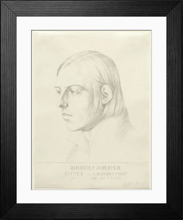 Framed Print : Johann Evangelist Scheffer von Leonhardshoff, c. 1822. Creator: Julius Schnorr von Carolsfeld Framed Print : Johann Evangelist Scheffer von Leonhardshoff, c. 1822. Creator: Julius Schnorr von Carolsfeld