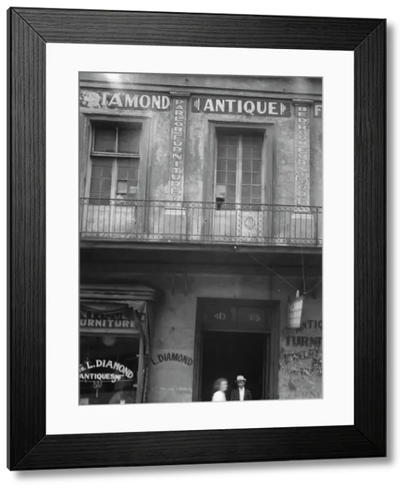 Framed Print : Facade of the Diamond antique store, New Orleans or Charleston, South Carolina, c1920-1926. Creator: Arnold Genthe Framed Print : Facade of the Diamond antique store, New Orleans or Charleston, South Carolina, c1920-1926. Creator: Arnold Genthe