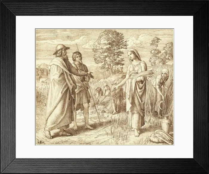 Framed Print : Ruth and Boas, 1825. Creator: Julius Schnorr von Carolsfeld Framed Print : Ruth and Boas, 1825. Creator: Julius Schnorr von Carolsfeld