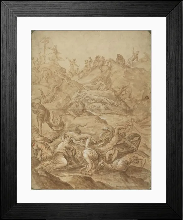 Framed Print : The Brazen Serpent. Creator: Jacopo Tintoretto Framed Print : The Brazen Serpent. Creator: Jacopo Tintoretto