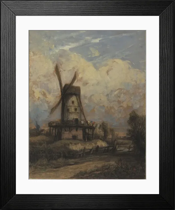 Framed Print : A Windmill against a Cloudy Sky, 1845 / 1850. Creator: Constant Troyon Framed Print : A Windmill against a Cloudy Sky, 1845 / 1850. Creator: Constant Troyon