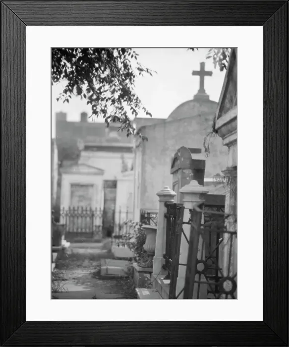 Framed Print : Tombs in St. Louis Cemetery, New Orleans, between 1920 and 1926. Creator: Arnold Genthe Framed Print : Tombs in St. Louis Cemetery, New Orleans, between 1920 and 1926. Creator: Arnold Genthe