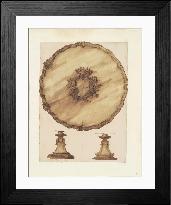 Framed Print : A Salver and an Openwork Base, 1755 / 1760. Creator: Luigi Valadier Framed Print : A Salver and an Openwork Base, 1755 / 1760. Creator: Luigi Valadier