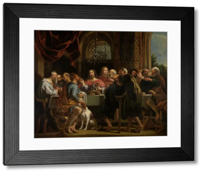 Framed Print : The Last Supper, 1654-1655. Creator: Jordaens, Jacob (1593-1678) Framed Print : The Last Supper, 1654-1655. Creator: Jordaens, Jacob (1593-1678)