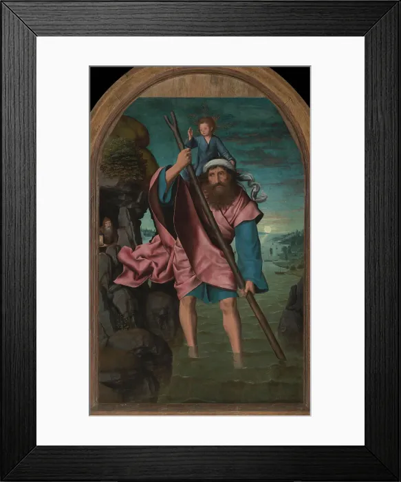 Framed Print : Saint Christopher, 1490. Creator: Massys, Quentin (1466-1530) Framed Print : Saint Christopher, 1490. Creator: Massys, Quentin (1466-1530)