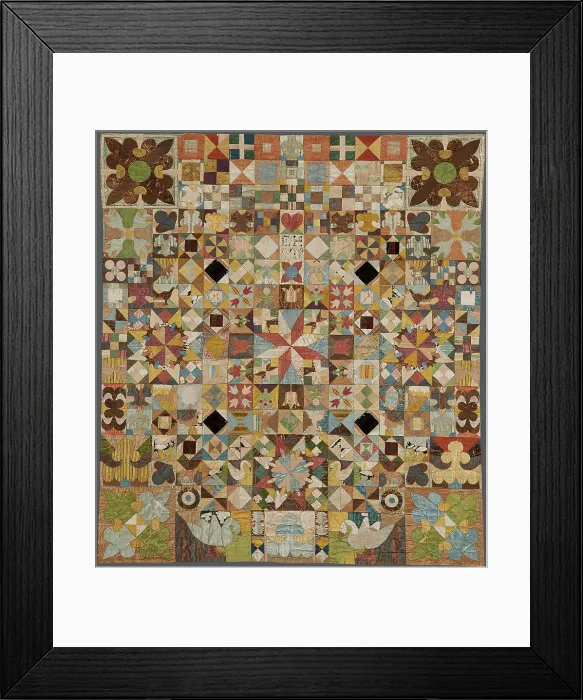 Framed Print : The Silk Patchwork Coverlet, 1718. Creator: Anonymous master Framed Print : The Silk Patchwork Coverlet, 1718. Creator: Anonymous master