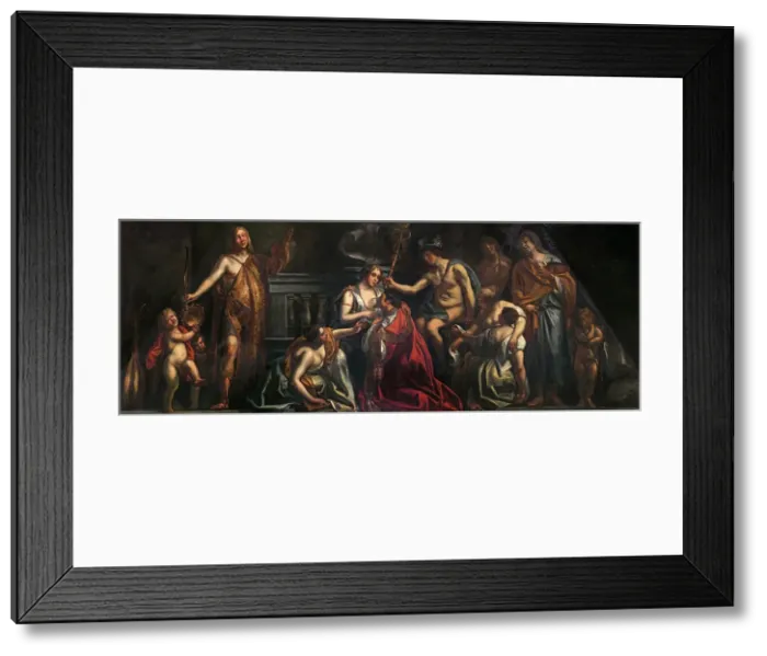 Framed Print : Industry en Trade Promote the Flowering of Art, 1663-1665. Creator: Jordaens, Jacob (1593-1678) Framed Print : Industry en Trade Promote the Flowering of Art, 1663-1665. Creator: Jordaens, Jacob (1593-1678)