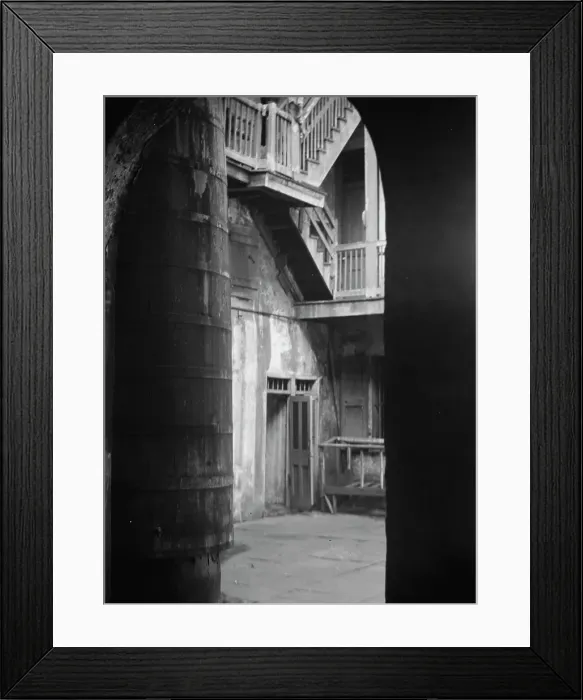 Framed Print : Cistern and outer stairs of an old-time courtyard, New Orleans, between 1920 and 1926. Creator: Arnold Genthe Framed Print : Cistern and outer stairs of an old-time courtyard, New Orleans, between 1920 and 1926. Creator: Arnold Genthe