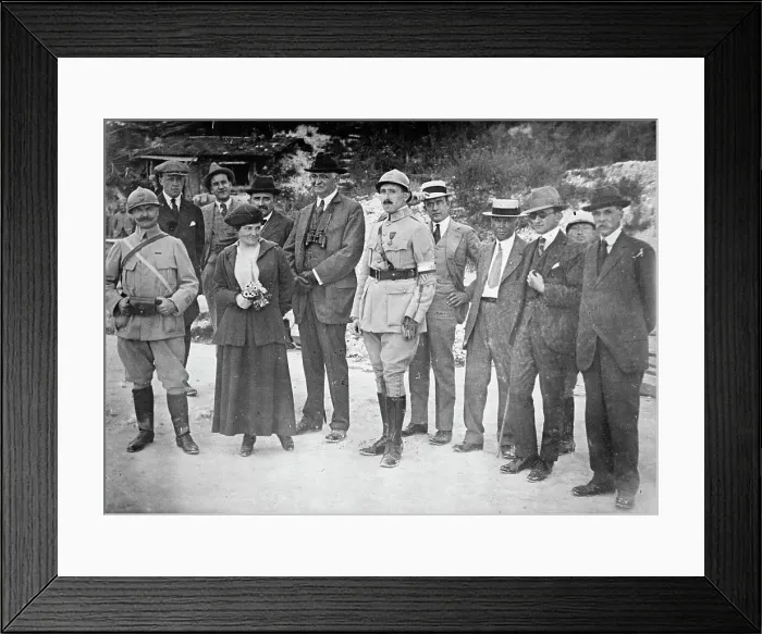 Framed Print : Rheims - American War Correspondents: French Officer; Mrs. Harriet C. Adams; Paul Cravath... 1916. Creator: Harris & Ewing. Rheims - American War Correspondents: French Officer; Mrs. Harriet C. Adams; Paul Cravath... 1916 Framed Print : Rheims - American War Correspondents: French Officer; Mrs. Harriet C. Adams; Paul Cravath... 1916. Creator: Harris & Ewing. Rheims - American War Correspondents: French Officer; Mrs. Harriet C. Adams; Paul Cravath... 1916