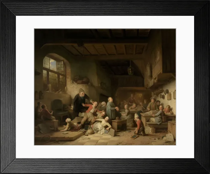 Framed Print : The Village School, 1854. Creator: Braekeleer, Ferdinand de, the Elder (1792-1883) Framed Print : The Village School, 1854. Creator: Braekeleer, Ferdinand de, the Elder (1792-1883)