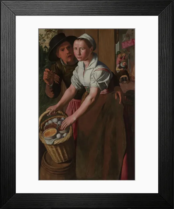Framed Print : The Egg Girl. Creator: Aertsen, Pieter (1508-1575) Framed Print : The Egg Girl. Creator: Aertsen, Pieter (1508-1575)