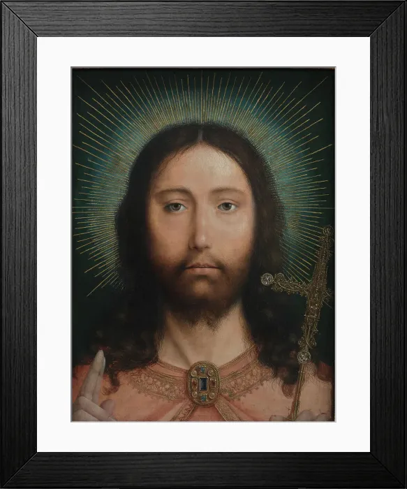 Framed Print : Christ as Salvator Mundi, 1505. Creator: Massys, Quentin (1466-1530) Framed Print : Christ as Salvator Mundi, 1505. Creator: Massys, Quentin (1466-1530)