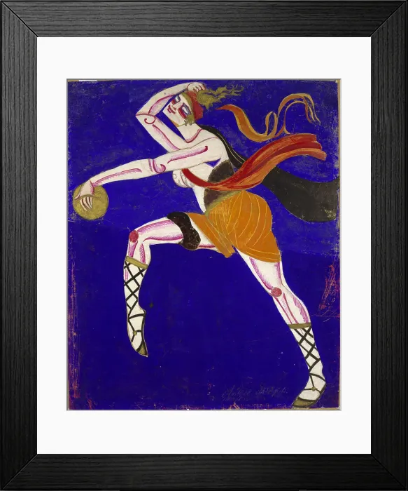 Framed Print : Costume design for the play Famira-kifared by I. Annensky, 1916. Creator: Exter, Alexandra Alexandrovna (1882-1949)