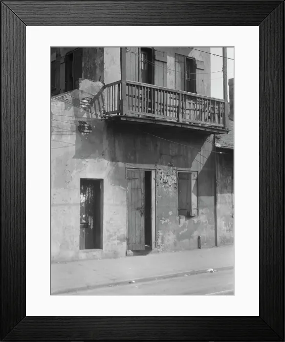 Framed Print : Facade of a multi-story house in the French Quarter, New Orleans, between 1920 and 1926. Creator: Arnold Genthe Framed Print : Facade of a multi-story house in the French Quarter, New Orleans, between 1920 and 1926. Creator: Arnold Genthe