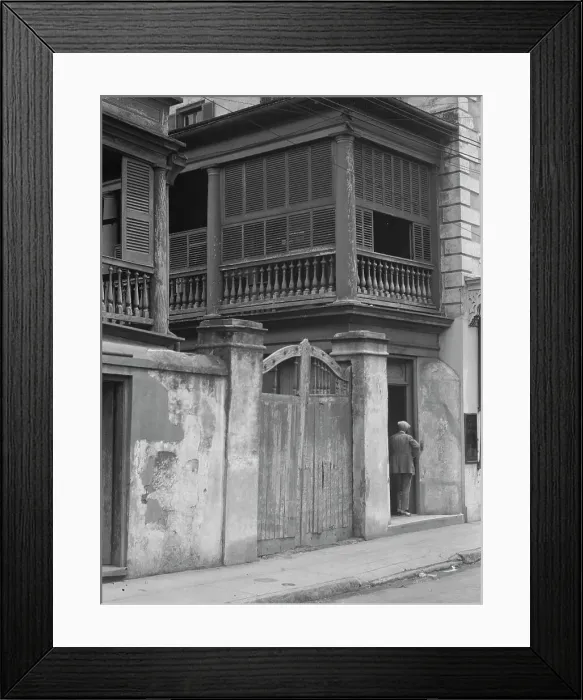 Framed Print : Multi-story house behind gated wall, New Orleans or Charleston, South Carolina, c1920-1926. Creator: Arnold Genthe Framed Print : Multi-story house behind gated wall, New Orleans or Charleston, South Carolina, c1920-1926. Creator: Arnold Genthe