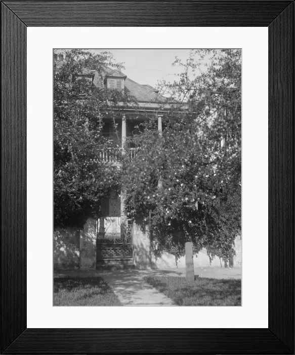 Framed Print : Multi-story house behind trees, [George Eveleigh House, 39 Church Street], Charleston... c1920-1926 Creator: Arnold Genthe
