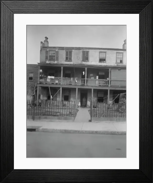 Framed Print : Multi-story housing, New Orleans or Charleston, South Carolina, between 1920 and 1926. Creator: Arnold Genthe Framed Print : Multi-story housing, New Orleans or Charleston, South Carolina, between 1920 and 1926. Creator: Arnold Genthe