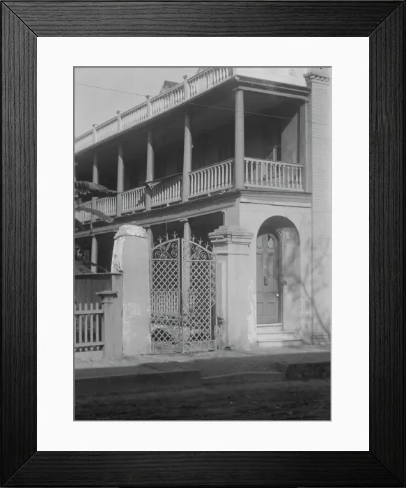 Framed Print : Two-story house, [25 Franklin Street], Charleston, South Carolina, between 1920 and 1926. Creator: Arnold Genthe