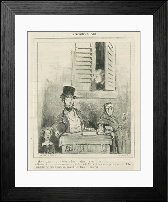 Framed Print : Adieu!... A la grâce de dieu... 19th century. Creator: Honore Daumier Framed Print : Adieu!... A la grâce de dieu... 19th century. Creator: Honore Daumier
