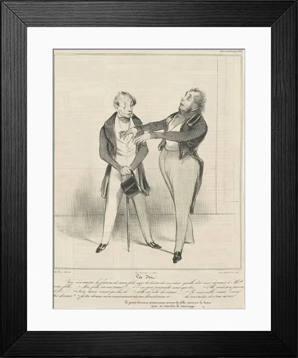 Framed Print : La Dot...vous connaissez la fortune... 19th century. Creator: Honore Daumier Framed Print : La Dot...vous connaissez la fortune... 19th century. Creator: Honore Daumier