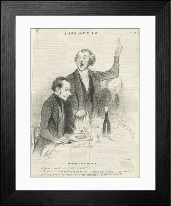Framed Print : Un banquet de barbistes, 19th century. Creator: Honore Daumier Framed Print : Un banquet de barbistes, 19th century. Creator: Honore Daumier