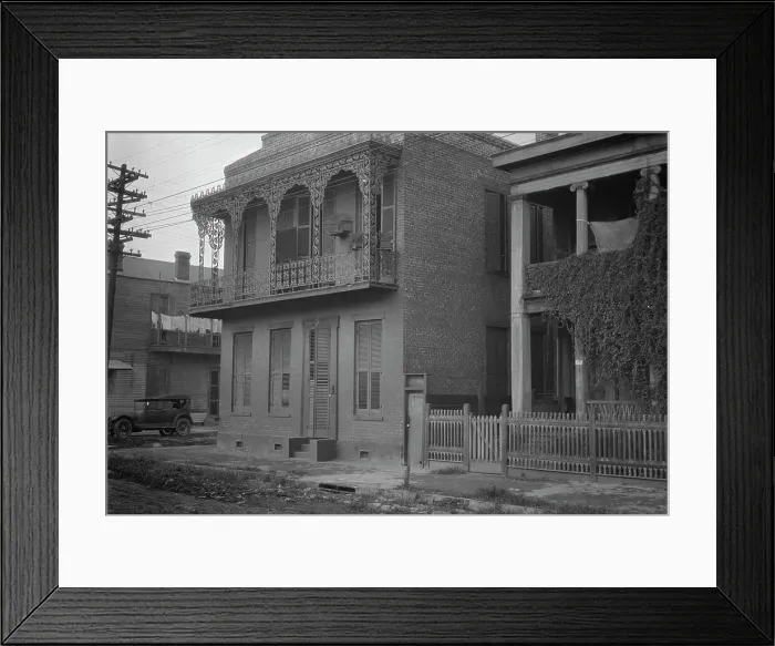 Framed Print : Two-story houses, New Orleans, between 1920 and 1926. Creator: Arnold Genthe Framed Print : Two-story houses, New Orleans, between 1920 and 1926. Creator: Arnold Genthe