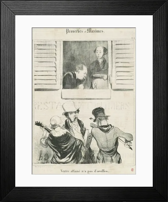 Framed Print : Ventre affamé n'a pas d'orleilles, 19th century. Creator: Honore Daumier Framed Print : Ventre affamé n'a pas d'orleilles, 19th century. Creator: Honore Daumier