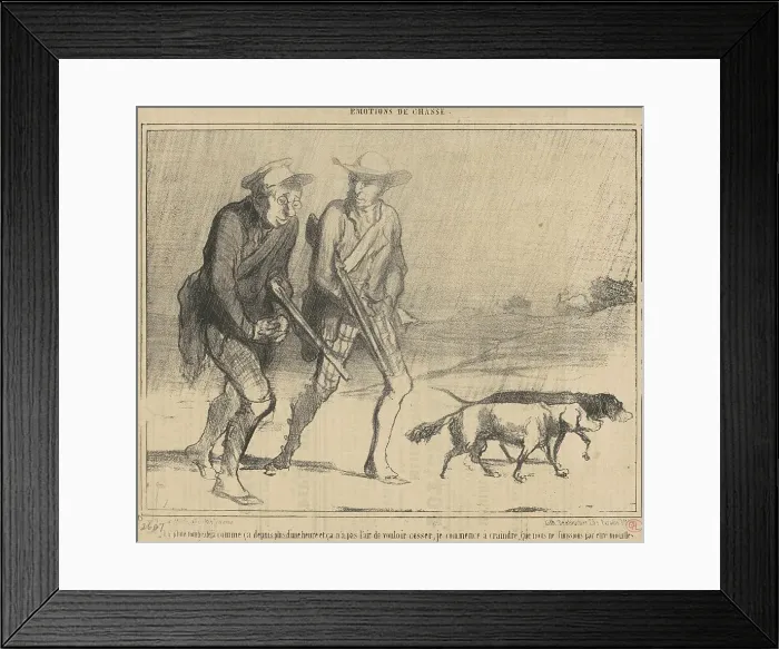 Framed Print : La pluie tombe déja comme ça depuis... 19th century. Creator: Honore Daumier Framed Print : La pluie tombe déja comme ça depuis... 19th century. Creator: Honore Daumier