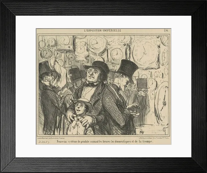 Framed Print : Nouveau système de pendule... 19th century. Creator: Honore Daumier Framed Print : Nouveau système de pendule... 19th century. Creator: Honore Daumier