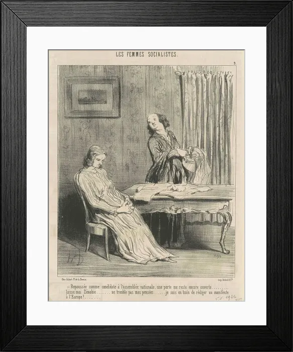 Framed Print : Repoussée... une porte me reste ouverte... 19th century. Creator: Honore Daumier Framed Print : Repoussée... une porte me reste ouverte... 19th century. Creator: Honore Daumier
