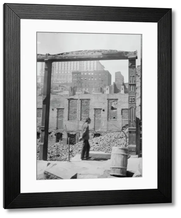 Framed Print : After the fire, 1906 (the Fairmount Hotel in the distance), Chinatown, San Francisco, 1906 Apr. Creator: Arnold Genthe Framed Print : After the fire, 1906 (the Fairmount Hotel in the distance), Chinatown, San Francisco, 1906 Apr. Creator: Arnold Genthe