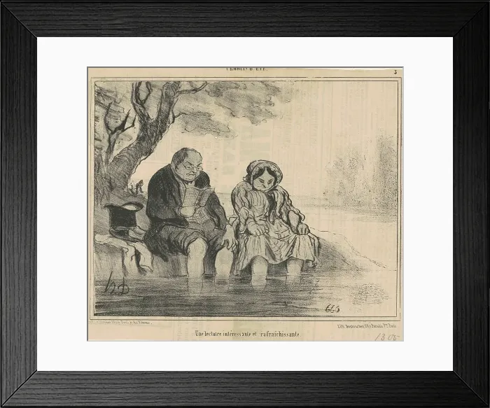 Framed Print : Une lecture intéressante et rafraichissante, 19th century. Creator: Honore Daumier Framed Print : Une lecture intéressante et rafraichissante, 19th century. Creator: Honore Daumier