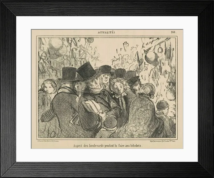 Framed Print : Aspect des boulevards pendant la foire aux bibelots, 19th century. Creator: Honore Daumier Framed Print : Aspect des boulevards pendant la foire aux bibelots, 19th century. Creator: Honore Daumier