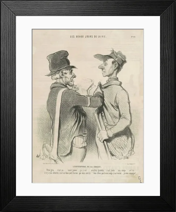 Framed Print : L'ouverture de la chasse, 19th century. Creator: Honore Daumier Framed Print : L'ouverture de la chasse, 19th century. Creator: Honore Daumier