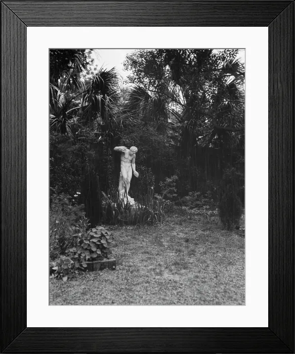 Framed Print : Garden with a statue, New Orleans or Charleston, South Carolina, between 1920 and 1926. Creator: Arnold Genthe Framed Print : Garden with a statue, New Orleans or Charleston, South Carolina, between 1920 and 1926. Creator: Arnold Genthe