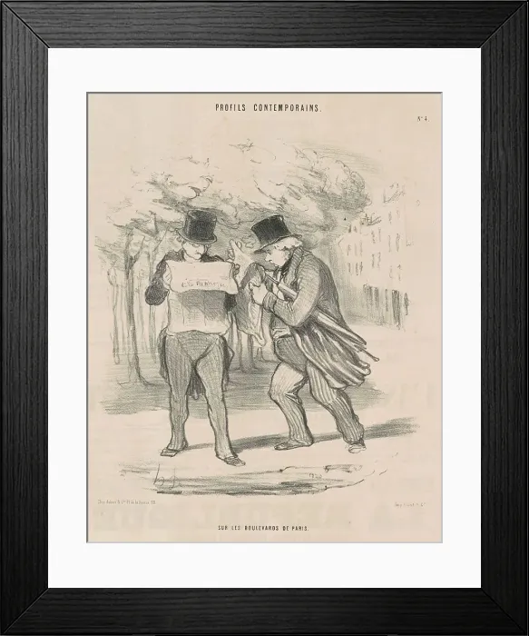 Framed Print : Sur les boulevards de Paris, 19th century. Creator: Honore Daumier Framed Print : Sur les boulevards de Paris, 19th century. Creator: Honore Daumier