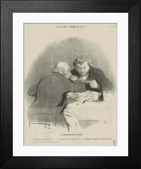 Framed Print : Le retour des huitres, 19th century. Creator: Honore Daumier Framed Print : Le retour des huitres, 19th century. Creator: Honore Daumier