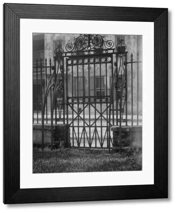 Framed Print : Wrought iron gate, New Orleans or Charleston, South Carolina, between 1920 and 1926. Creator: Arnold Genthe Framed Print : Wrought iron gate, New Orleans or Charleston, South Carolina, between 1920 and 1926. Creator: Arnold Genthe