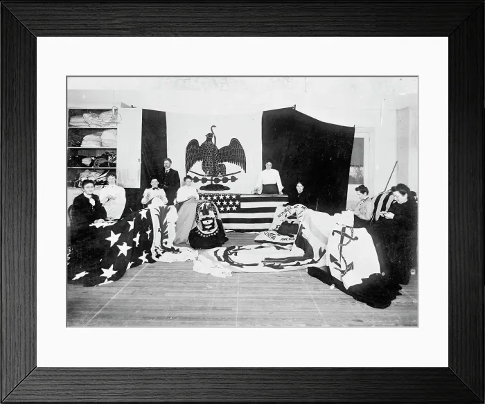 Framed Print : Flag Factory, 1913. Creator: Harris & Ewing. Flag Factory, 1913. Creator: Harris & Ewing Framed Print : Flag Factory, 1913. Creator: Harris & Ewing. Flag Factory, 1913. Creator: Harris & Ewing