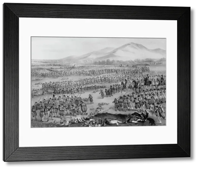 Framed Print : Flight of The Mexican Army at The Battle of Buena Vista, Feb. 23, 1847. Creator: Unknown Framed Print : Flight of The Mexican Army at The Battle of Buena Vista, Feb. 23, 1847. Creator: Unknown
